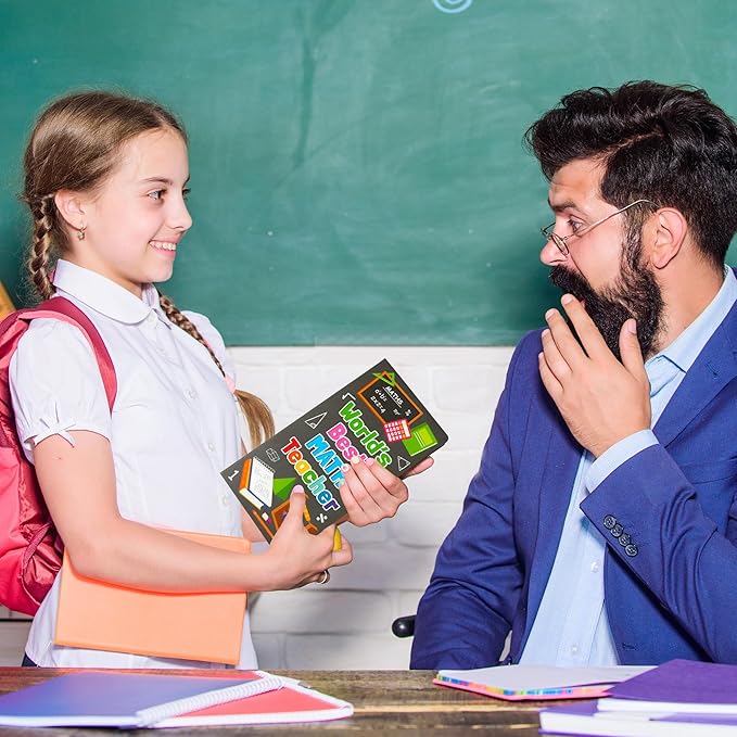 B1ykin Sticky Notes Set, Cartoon Theme Cute Self-Stick Notes Pad Teacher Appreciation Gifts， Self-Adhesive Writing Memo Pages Sticky to Do Notepad Thank You Gift for School Classroom (Math Teacher)