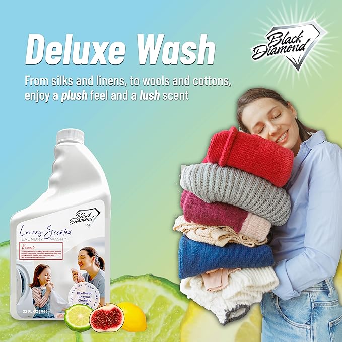 Black Diamond Stoneworks Kashmir Luxury Scented Laundry Wash, Premium Quality Detergent, Superior Cleaning Performance, Long-Lasting Fragrance, 1-Quart.