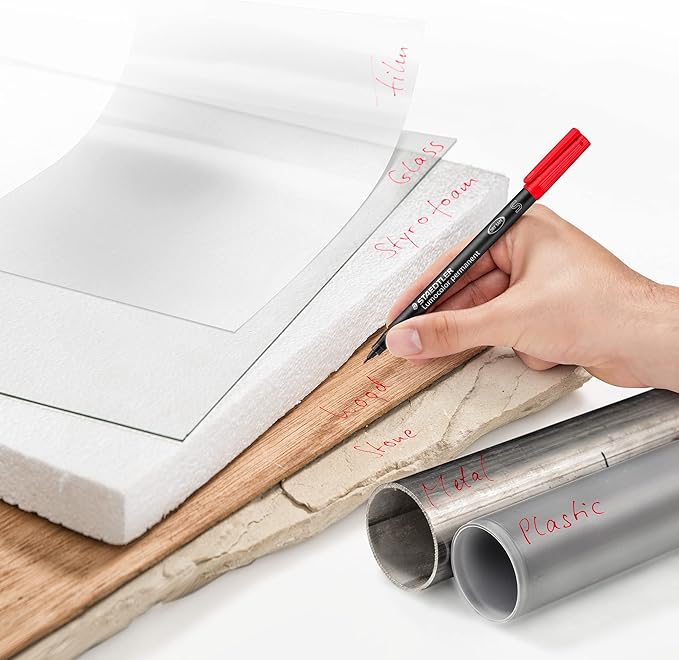 STAEDTLER Lumocolor Universal Pen, Felt Tip, Permanent Marker, Box of 8 Assorted Color Pens, 0.4mm 313 WP8