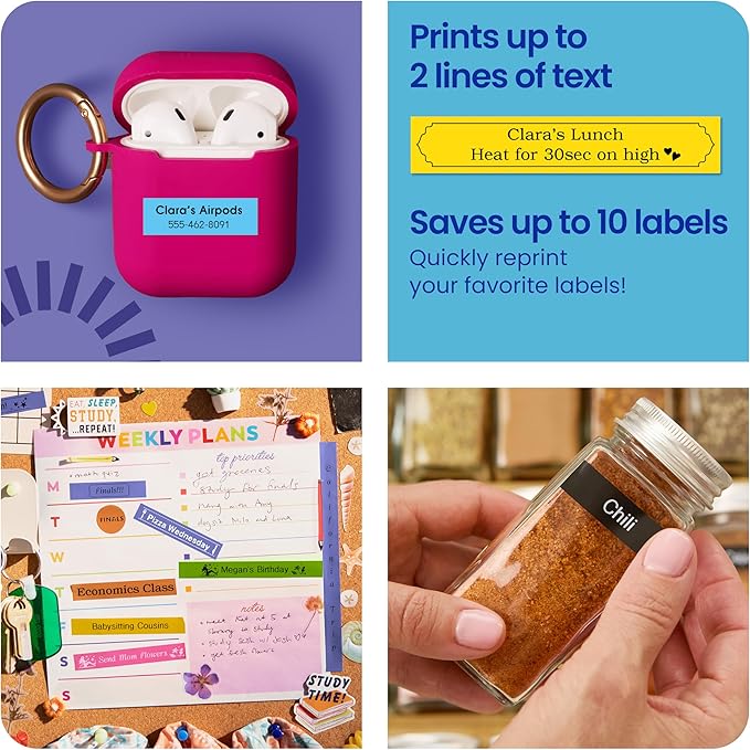 Brother P-Touch PT-N25BTV3 Personal Connected Label Maker, Bluetooth (Bundle), Design&Print2 app, Portable, Handheld, 3 Sample Label Tapes Included, Prints with P-Touch Btag½â€ (12mm) Wide Tapes