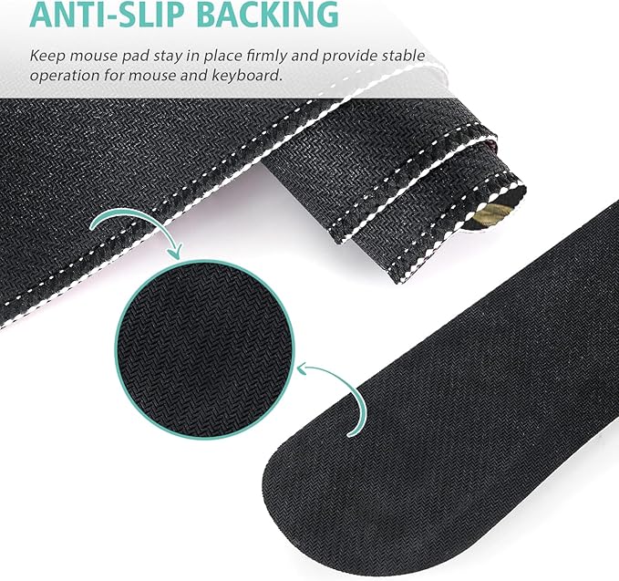 Mouse Pad Set Large Desk, Desk Matt for Desktop with Wrist Rest,Anti-Slip XXL Big Computer Ergonomic Mousepad with Wrist Support for Keyboard and Mouse(Plant)