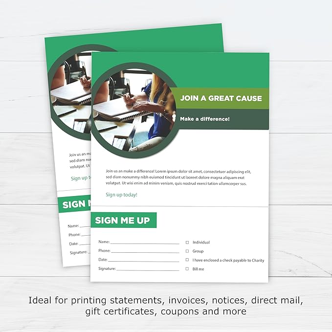 PrintWorks Professional 3 2/3" Horizontal Perforated Paper 8.5” x 11” - Perfect For W-2, 1099, & Statement Use - Made in the USA - 2500 Sheets - 20 lb - Printer Compatible - White (04124C)