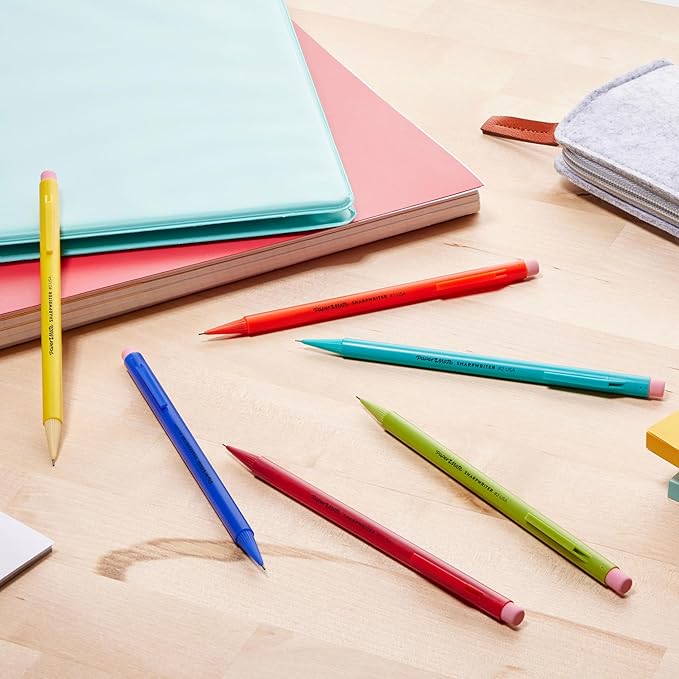 Paper Mate SharpWriter Mechanical Pencils Yellow | 0.7 mm | Shock-Absorbing Tip | Twistable Tip | No Sharpening Needed | 36 Count, Pack of 6