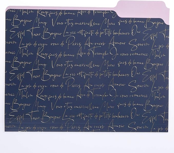 Graphique Parisian Traditional File Folder Set – Each Folder Measures 11.75"" x 9.5"", Set Includes 9 Folders with 3 Unique Designs, Durable Triple-Scored Coated Cardstock (FIF055)