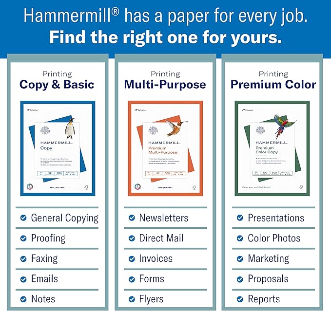 Hammermill Printer Paper, Premium Color 28 lb Copy Paper, 11 x 17 - 100 Bright, Made in the USA, 102541R - 1 Ream (500 Sheets)