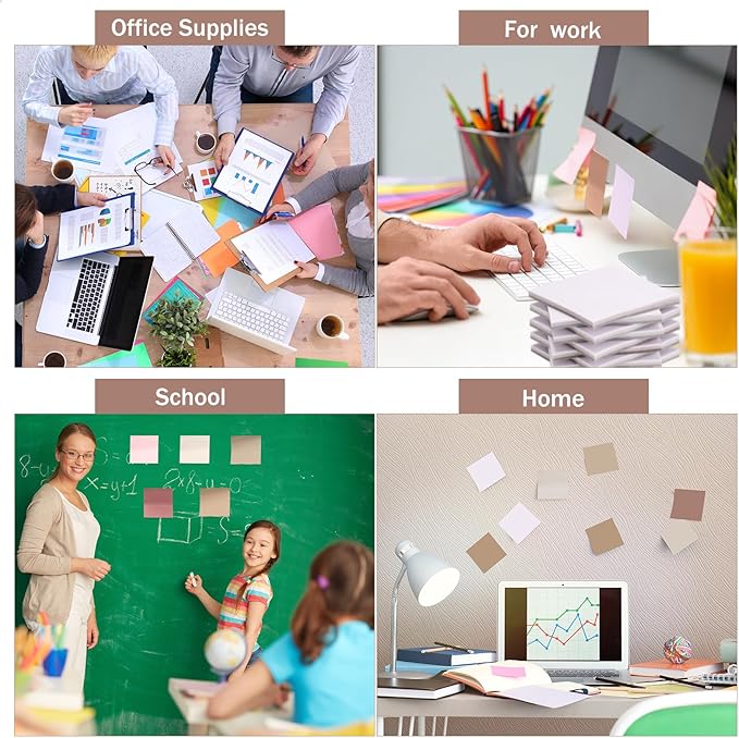 Thenshop 24 Packs Sticky Notes 3x3 Bulk Gradient Colorful Self Stick Note Pads Paper Memo for Office School Notebook Supplies 50 Sheets Pad (Autumn Color)