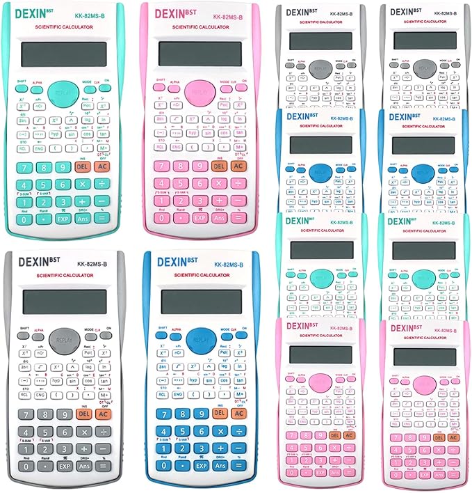 12 Packs Scientific Calculator Bulk,2-Line Engineering Science Calculator Statistical Multi-Function Ideal for Student Teacher School Finance Construction Business Office (4Colors)