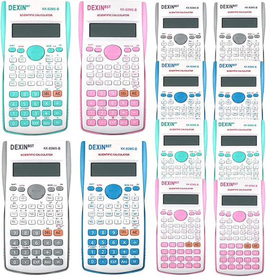 12 Packs Scientific Calculator Bulk,2-Line Engineering Science Calculator Statistical Multi-Function Ideal for Student Teacher School Finance Construction Business Office (4Colors)