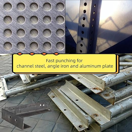 1400W Electric Hydraulic Hole Punch for Metal,Steel Hole Punch Heavy Duty Hydraulic Hole Puncher,Electric Punching Machine with 5 Dies - Precise Drilling for Aluminum Copper Plate Angle Iron,MHP-20