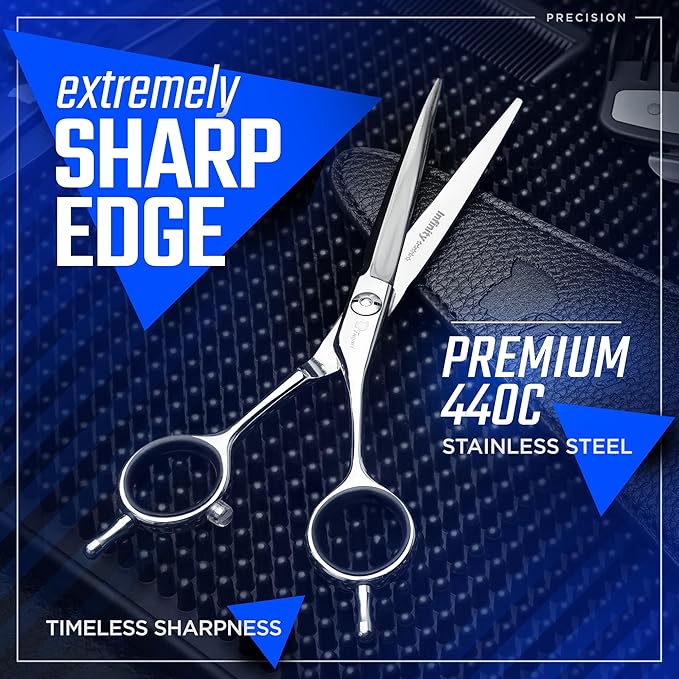 Fagaci Professional Hair Cutting Scissors 5.5” Super Sharp Thin Blades, 440C Steel for Maximum Precision Hair Scissors for Women & Men, Lightweight Hair Shears for Hair Cutting, Barber Scissors