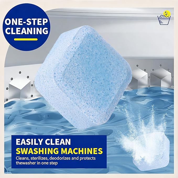 DKYM Washing Machine Cleaner Tablets for Pet Owners - Easily Removes Cat & Dog Hair, Urine, Odor,Residue,Front & Top Load Washer Machine Cleaner Deep Cleaning, Septic Safe, 24 Pack (12 Month Supply)