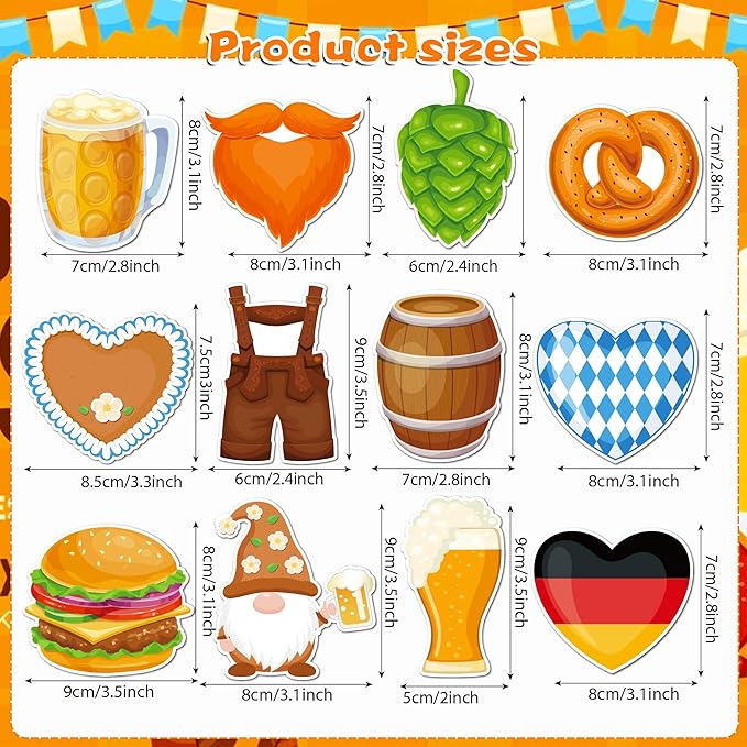 240 Pcs Oktoberfest Sticky Notes 12 Designs Oktoberfest Notebook Colored Sticky Notes Pads Oktoberfest Sticky Note Self Stick Notes Memo Pads for School Office