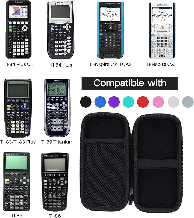 Hard Case Compatible with Texas Instruments TI-84 Plus CE/TI-84 Plus/TI-Nspire CX II CAS/TI-Nspire CX II/TI-83 Plus/TI-89 Titanium/TI-85 / TI-86 Color Graphing Calculator (Blue Case)