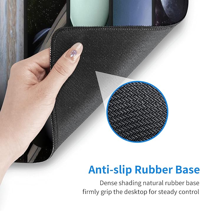 Cosmic Planets Large Mouse Pad, Gaming Desk Mat, XL Keyboard Desk Pad Mat for Desktop, 31.5"x11.8" Non-Slip Base Big Mousepad with Stitched Edges