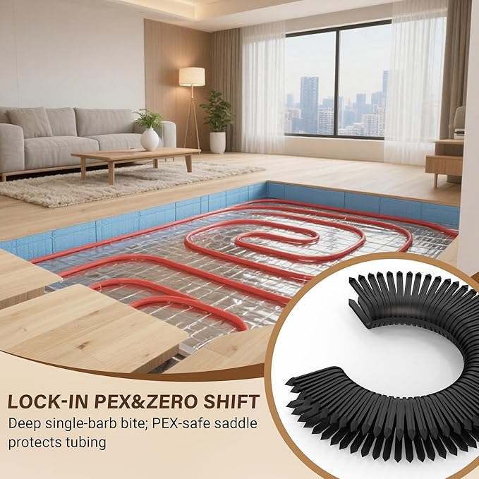 1100 Pcs PEX Pipe Staples for Foamboard Stapler, 1.65" Heat-Resistant Staples Compatible with 1" & 2" Foam Board, Jam-Free Magazine Loading Strips for PEX Staple Gun