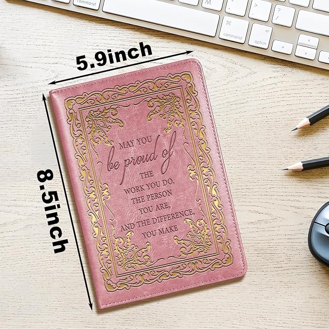LBWCER Pink Notebook May you be proud of the work you do, Cute Notebooks for Women,Social Worker Notebook,Meeting NotebookTravel Journal (May pink)
