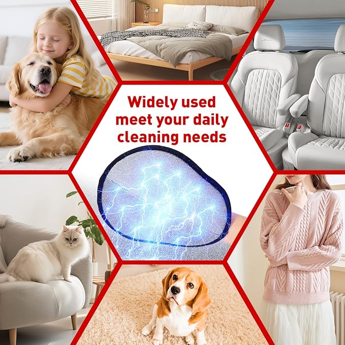 Katoggy Pet Hair Removal Glove for Dog and Cat, Reusable Pet Hair Remover, Ergonomic Five-Finger Design, Effective Hair Removal for Laundry, Furniture, Car Seat and Household Surfaces
