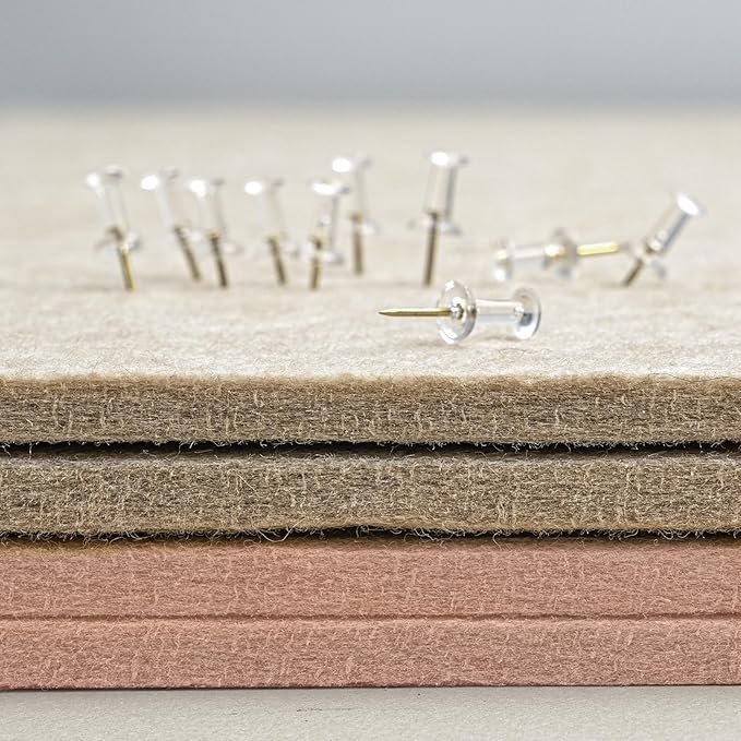 Large Bulletin Board - 48 x 36 Inches, Decorative Felt Pin Board for Wall - 4' x 3' Foldable Photo Display Board with Self-Adhesive Tape,Includes 20 Push Pins - Mauvey Pink