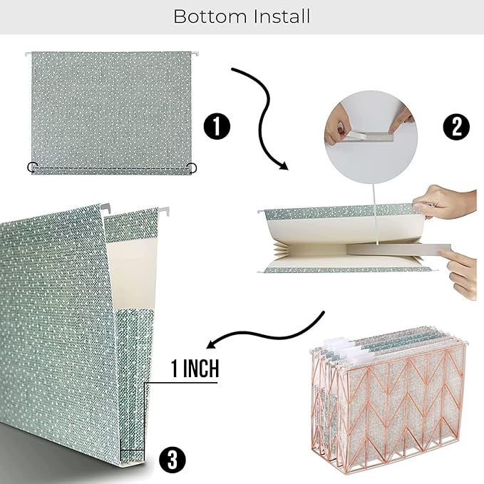 Y YOMA Letter Size - 6 Pack Extra Capacity Hanging File Folders with Pocket Accordion Decorative File Folder Cute Expandable Folder for Office Home with 1/5-Cut Adjustable Tabs, Printing Cloth Pattern