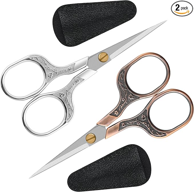 Small sharp scissors-Glexal 5 Inch Precision Scissors-2 pack,razor Sharp Blade Shears for craft embroidery sewing school office cutting…