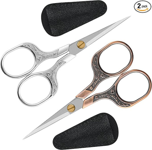 Small sharp scissors-Glexal 5 Inch Precision Scissors-2 pack,razor Sharp Blade Shears for craft embroidery sewing school office cutting…