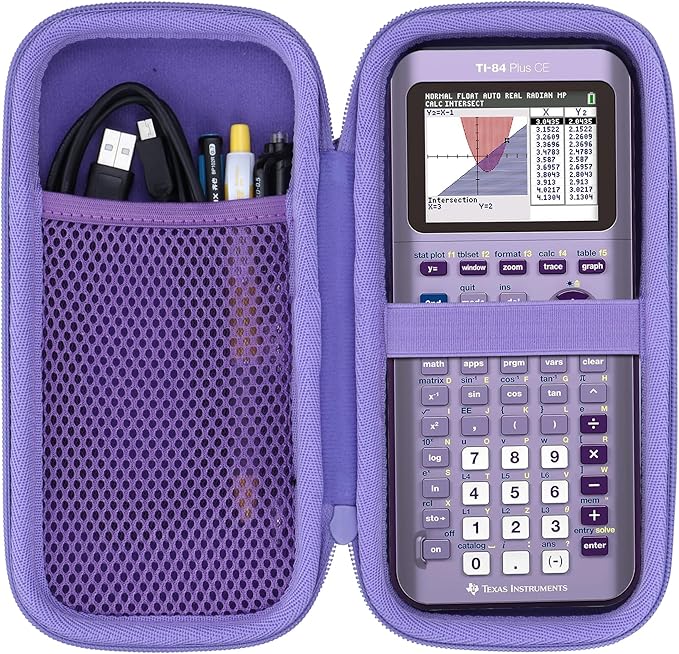 Hard Case Compatible with Texas Instruments TI-84 Plus CE/TI-84 Plus/TI-Nspire CX II CAS/TI-Nspire CX II/TI-83 Plus/TI-89 Titanium/TI-85 / TI-86 Color Graphing Calculator (Iris Purple Case)