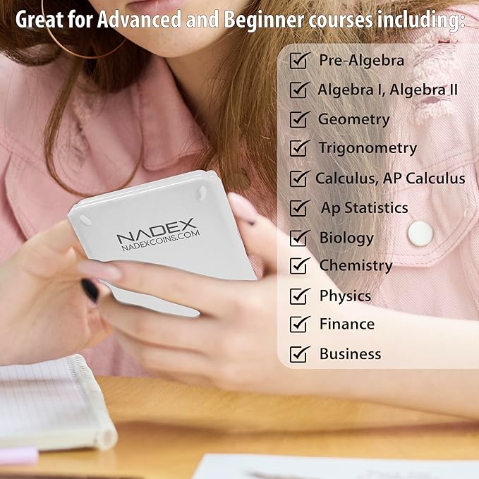 Scientific Calculator with Graphing, Includes Carrying Case, for College and High School Students, Calculus, Algebra, Geometry, Trigonometry, Statistics, Physics, Chemistry, White