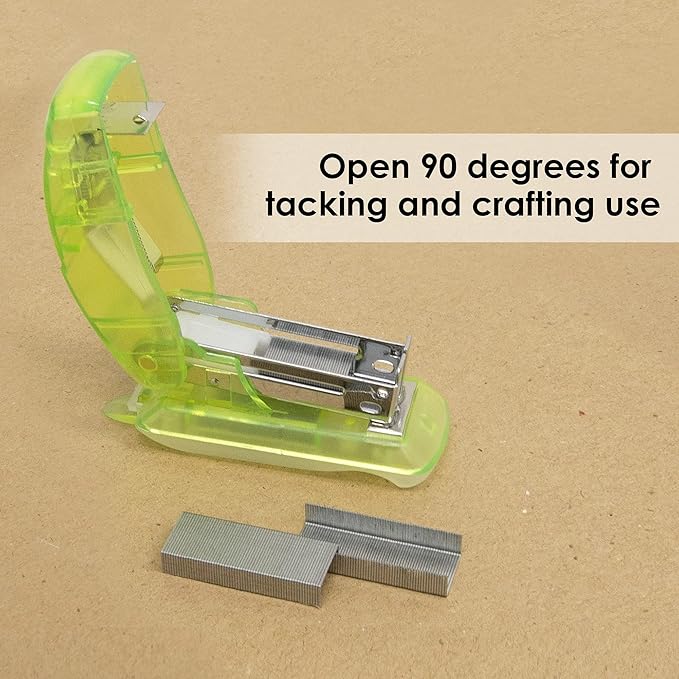 BAZIC Mini Stapler w/500 Staples, Standard (26/6) Built-in Staple Remover, Soft Grip 12 Sheets, Portable Small Staplers for Home Office School, 6-Pack