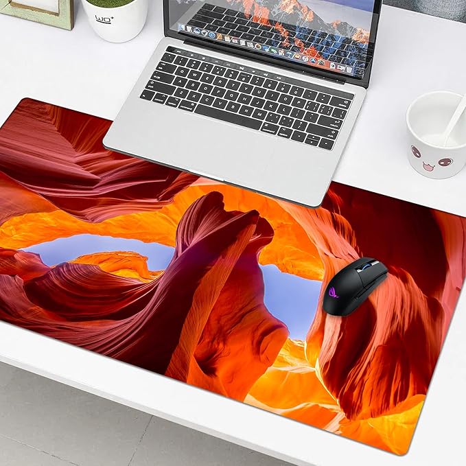 Antelope Valley Desk Pad Protector, Stitched Edges Mouse Pad, Large Office Desk Mat, Non-Slip Desk Blotter, Laptop Desk Pad, Desk Writing Pad for Office and Home (31.5" x 15.7 ")