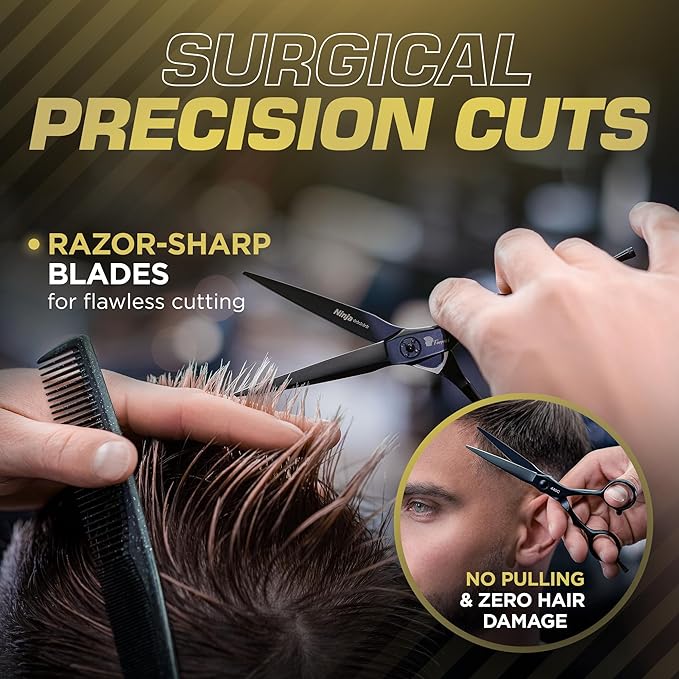 Fagaci Hair Scissors Professional 5.5” 440C Steel for Superior Precision, Extremely Sharp Blades Hair Cutting Scissors for Women & Men, Durable Sharpness Hair Shears for Hair Cutting, Barber Scissors