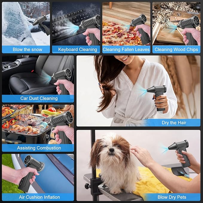Compressed Air Duster PC dusters, Electric Air Duster for Cleaning Keyboard&PC, Compressed Air Duster for PC with Illumination, Air Blower dusters for Laptop, Car and Home