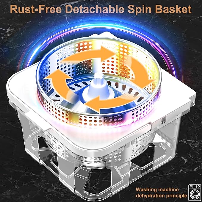 Spin Mop and Bucket Set Non-Tilting 5-Gallon Mop Bucket with Wringer Mops for Floor Cleaning + Extra 6PC Mop Heads, Detachable Splash Guard Spin Basket, Extendable Silent Telescopic Handle