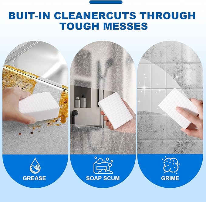 Dr.Wow 50 Ct Thick Melamine Sponges 1.18in - Sink, Bathtub & Tile Cleaner(Ultra-Durable)