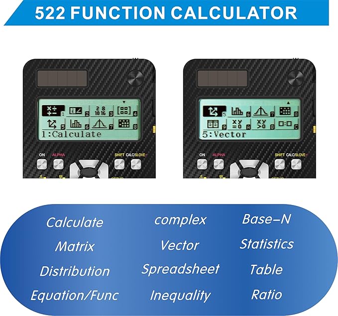 Scientific Calculators, Type-C Rechargeable Desktop Math Solar Calculator with 552 Functions & Notepad, School Supplies for Middle High School & College Students, 991EX (Black)