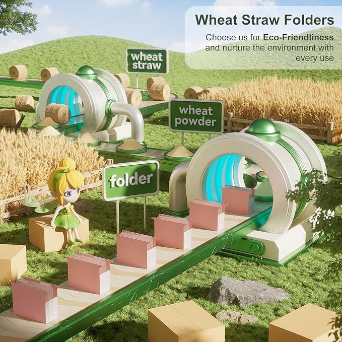 Extra Capacity Hanging File Folders, 4.72" Reinforced Wheat Straw Expanding Hanging Folder Letter Size, Large Capacity for Filing Cabinet,-Strawberry Pink-3 Packs