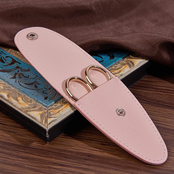 3.6 inch Sewing Embroidery Scissors, Straight Sharp Stainless Steel Sharp Scissors with leather sheath cover,DIY tools for Threading Needlework Dressmaker Artwork Everyday Use