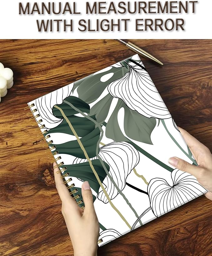 Spiral Notebook A5, Hardcover Journal for Women, 120 Pages Thick College Ruled Paper, Perfect for Office, School, or Home Use(Plants and Vines)