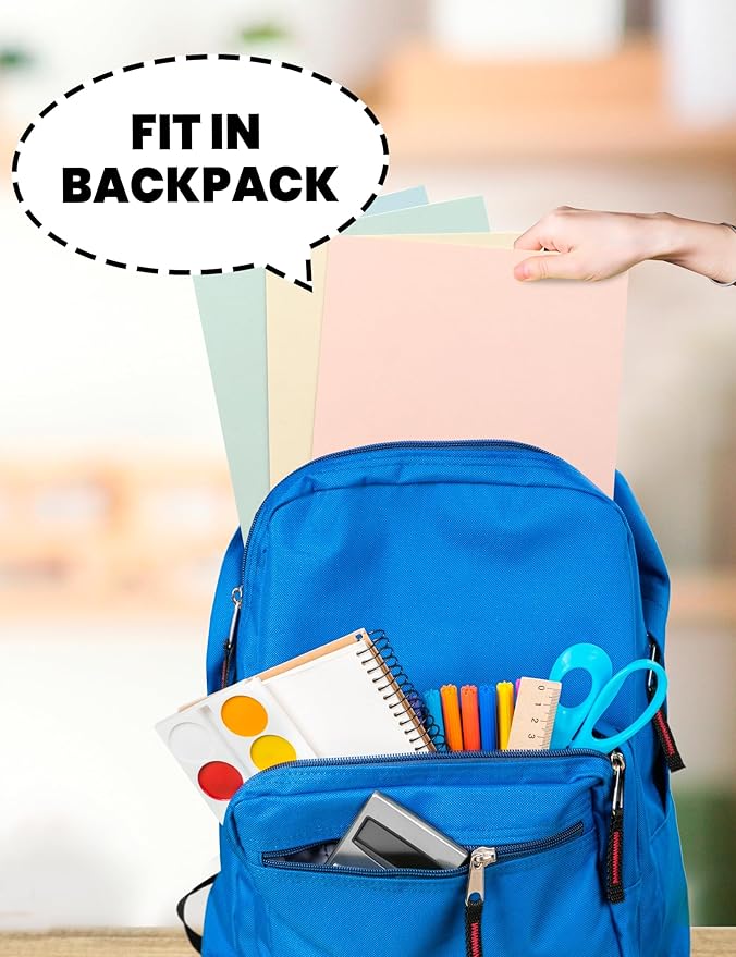 SUNEE Folders with Pockets 3 Hole Punched(50 Pack, Pastel Colors), 2 Pocket Folders Fit Letter Size Paper, Paper File Folder for School Office Home Business