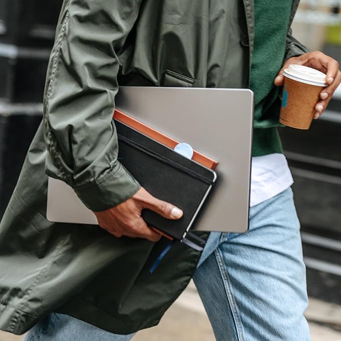 Papier Everyday Notebook - Black, 5” x 8.25” | Lined Journal Book with Expandable Back Pocket | For Note Taking, Journalling, List Making, School, University Essentials or the Office | FSC Paper