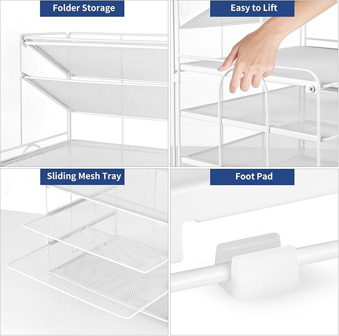 6-Tier Letter Tray Paper Organizer, Desk Organizers and Accessories, Desktop File Organizer, Office Desk Accessories for Office Supplies(White)