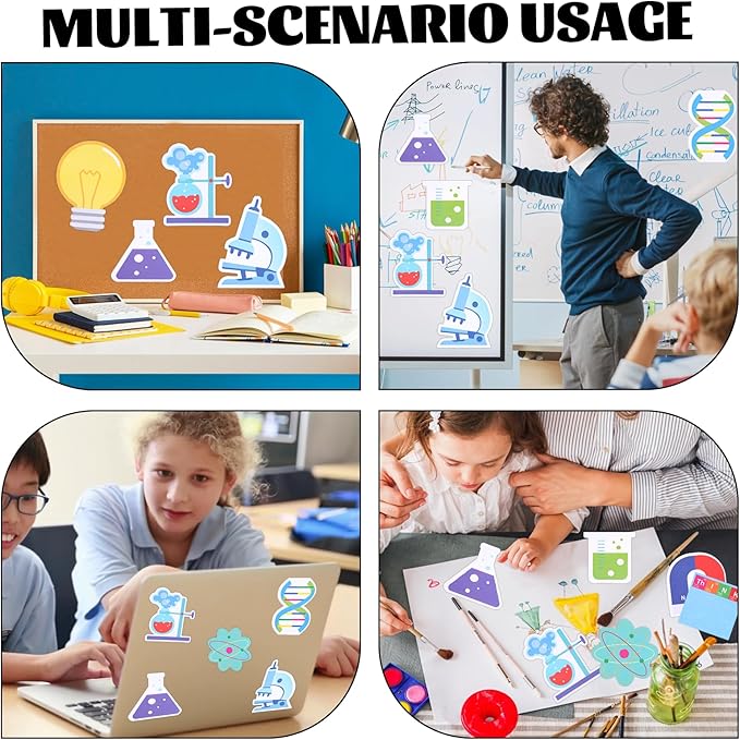 9 Pads Science Sticky Notes, Cute Chemistry Stickers, Lab Test Tube Microscope & Light Bulb Memo Pads, Teacher Student Appreciation Gifts, Science Week Party Favors & Classroom Supplies