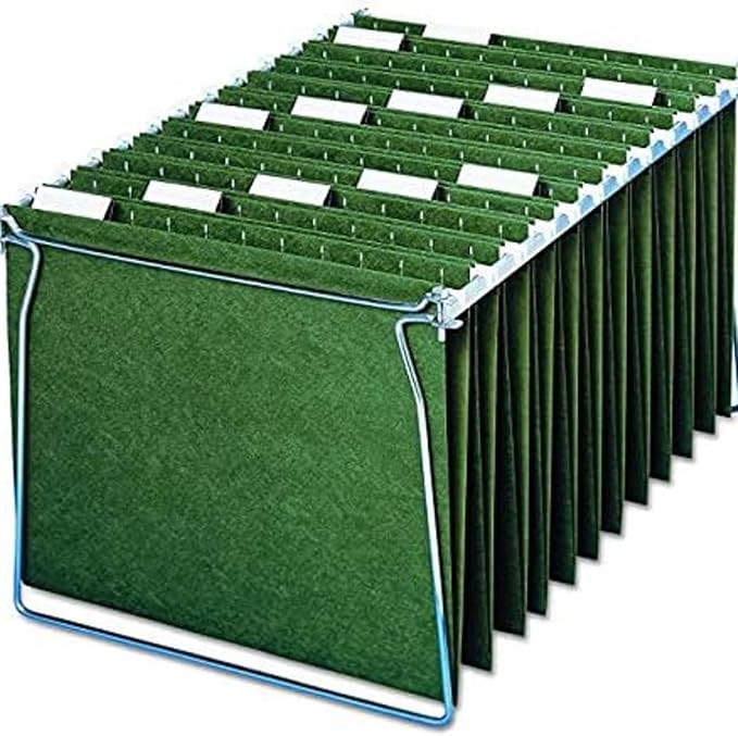 Smead Hanging File Folder, 1/5-Cut Adjustable Tab, Letter Size, Standard Green, Hanging Folders for Filing Cabinets, File Organizer Folder, 24 Per Box (92007)