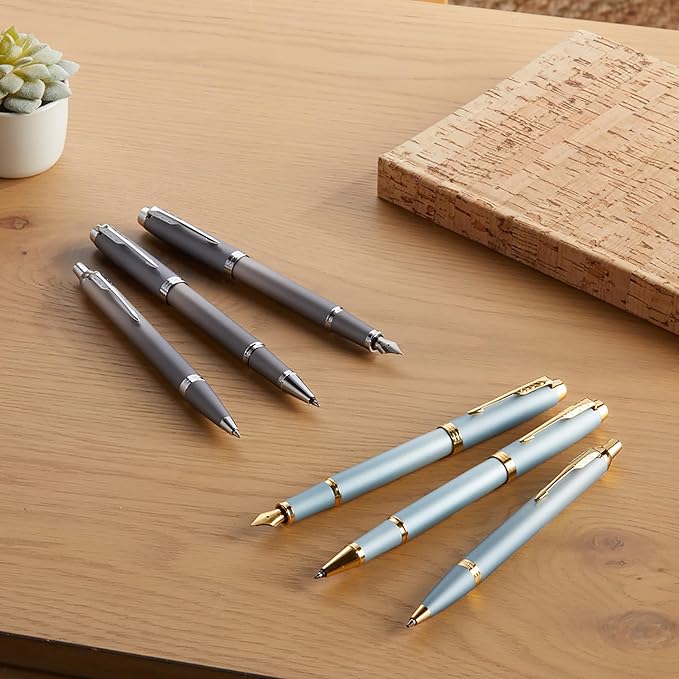 Parker IM Writing Rituals Rollerball Pen | Grey Finish with Gradient | Chrome Trims | Fine Point | Black Ink | Gift Box