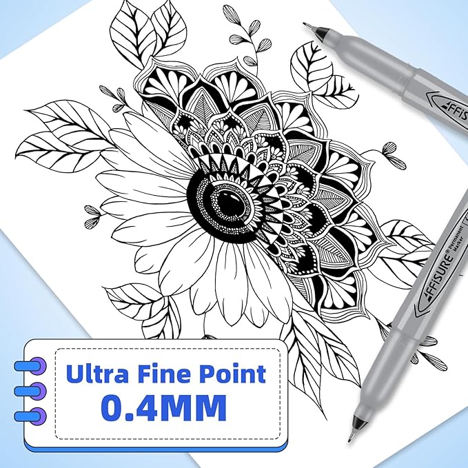 Permanent Markers, Ultra Fine Point, Black, 40 Count, 0.4mm, Fine tip permanent marker set, quick dry, waterproof, fading resists, durable, marks on paper, glass, ceramic, plastic, wood, rock, metal