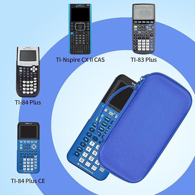 Storage Case Compatible with Texas Ti-84 Plus CE/TI-84 Plus/TI-Nspire CX II CAS/TI-Nspire CX II/TI-83 Plus/TI-89 Titanium/TI-85/TI-86 Calculator (Sky Blue)