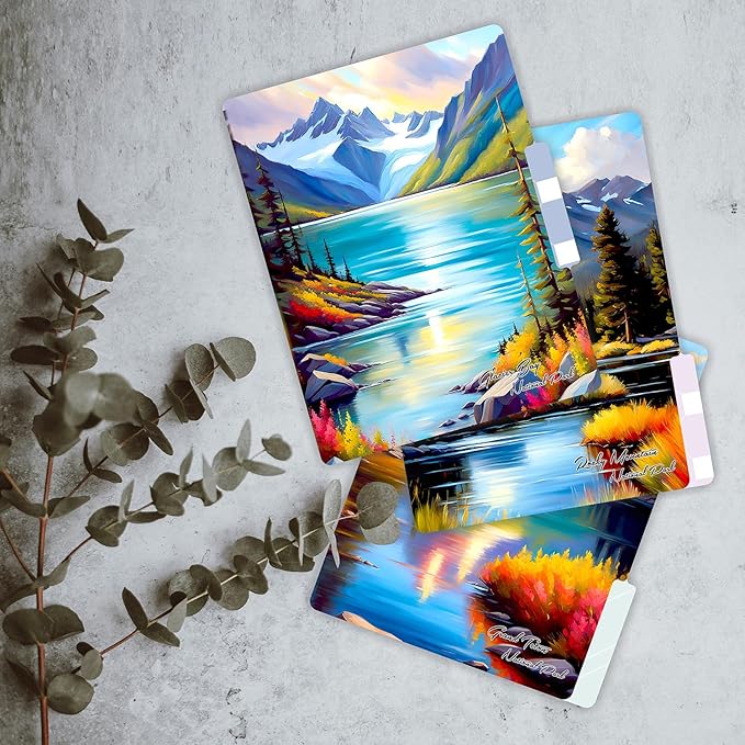 PARTH IMPEX 12 Pack US National Parks Decorative File Folders, 1/3 Cut Tab with Assorted Positions, Letter Size Paper Holders (9.37” x 11.75”) Matte Finish Laminated for Office School Work