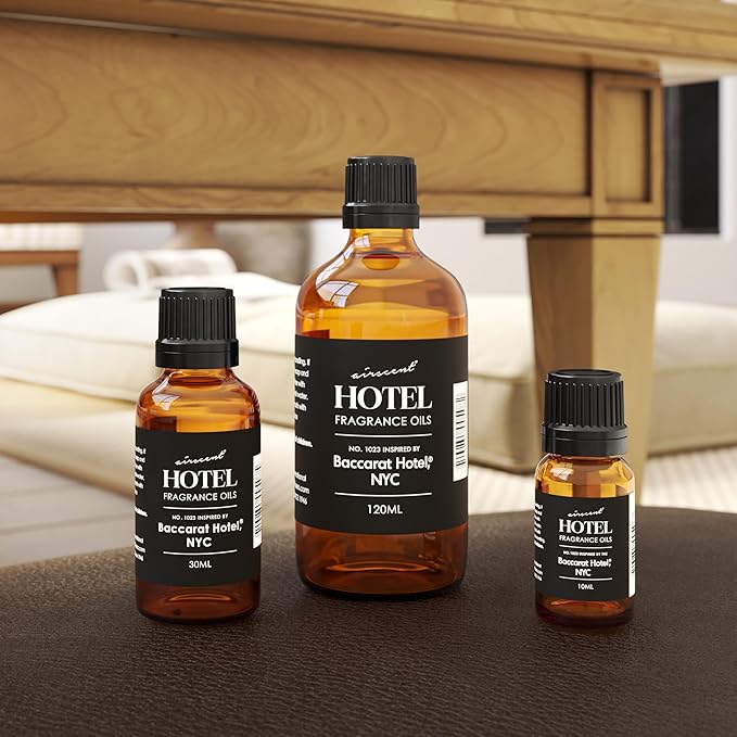 AirScent Hotel Diffuser Oil No. 1023 Inspired by The Baccarat Hotel Scent - Love Affair Fragrance Oil for Ultrasonic and Waterless Diffusers and Crafting - 500 mL, 16.9 fl oz Glass Bottle