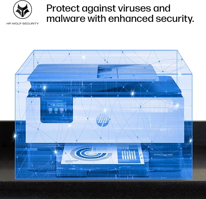 HP OfficeJet Pro 9125e Wireless All-in-One Color Inkjet Printer, Print, scan, copy, fax, ADF, Duplex printing best-for-office, 3 month Instant Ink trial included, AI-enabled (403X0A)