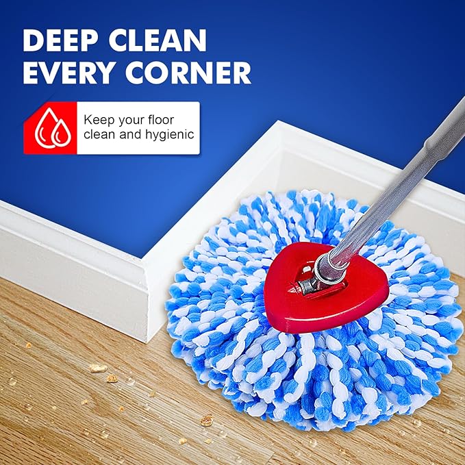5 Pack Spin Mop Replace Head for Rinse Clean 2 Tank Spin Mop Head Refill Replacement for Rinse 2 Tank System Mircofiber Mop Heads Refill for All Floor Surface Clean