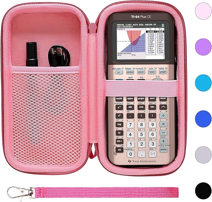 Calculator Case Compatible with Texas Instruments TI-84 Plus CE/TI-84 Plus/TI-Nspire CX II CAS/TI-Nspire CX II/TI-83 Plus/TI-89 Titanium/TI-85/TI-89 Color Graphing Calculator by XANAD (Pink)